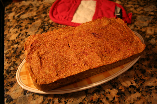 I baked a loaf of carrot cornbread.