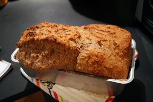 I baked a loaf of Irish soda bread for my roommate.