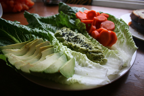 I used romaine as a sort of platter.