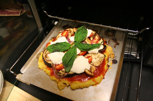 I made myself a pizza with polenta crust.