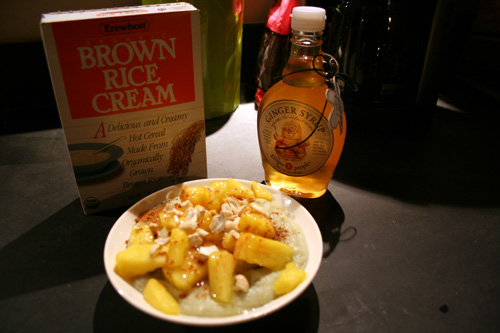 Pineapples and cashews! And the ginger syrup, of course.